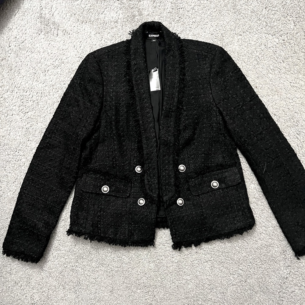 Express Black Textured Blazer